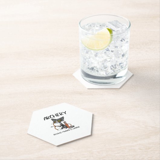 Boogschieten omdat moord fout is Grappige kattenbo Kartonnen Onderzetters (Insitu)