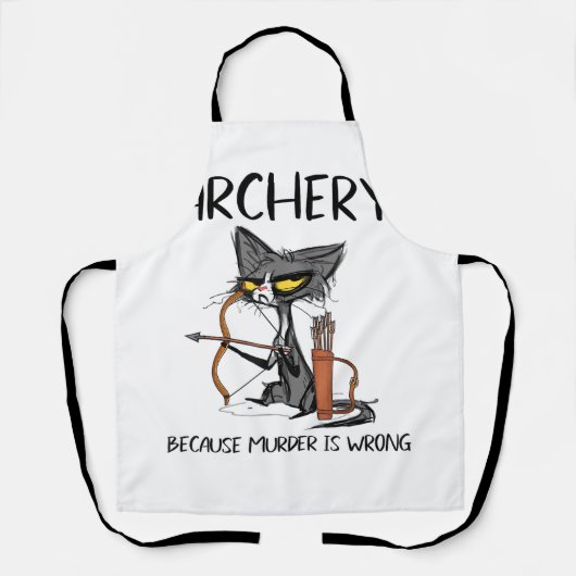 Boogschieten omdat moord fout is Grappige kattenbo Schort (Voorkant)