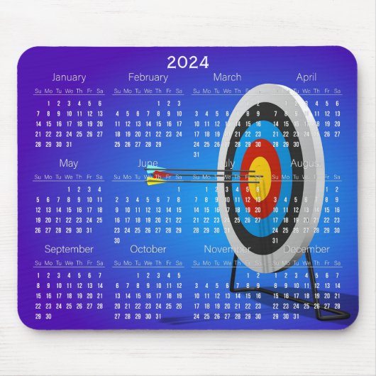 Boogschieten Ontwerp 2024 Kalender Mousepad Muismat (Voorkant)