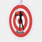 Boogschieten Ontwerp Papier Ornament Kaart Label (Links)