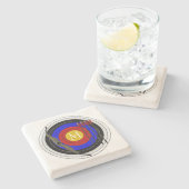 Boogschieten Ontwerp Stenen Onderzetter (Zijkant)