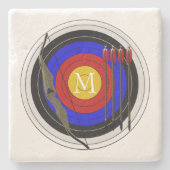 Boogschieten Ontwerp Stenen Onderzetter (Voorkant)