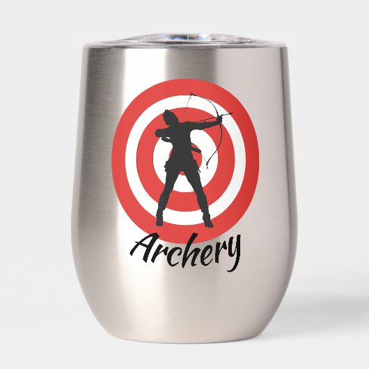 Boogschieten Ontwerp Thermische Wijn Tumbler (Voorkant)