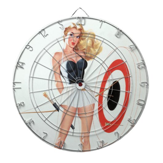 Boogschieten pin-up dartbord (Voorkant)
