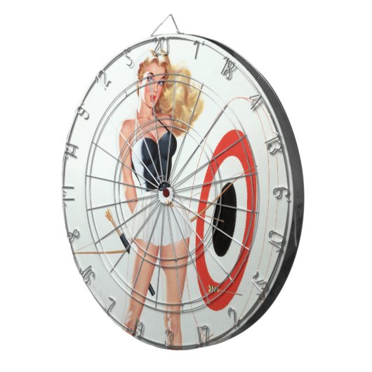 Boogschieten pin-up dartbord (Voorkant Rechts)