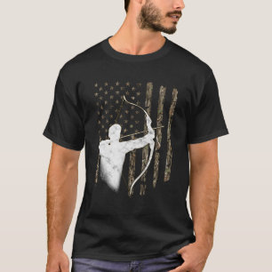 Boogschieten Recurve Lange Boog Amerikaanse Vlag C T-shirt