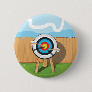 Boogschieten Ronde Button 5,7 Cm