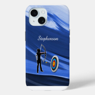 Boogschieten - Silhouet van een boogschutter en do iPhone 15 Case