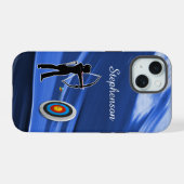 Boogschieten - Silhouet van een boogschutter en do iPhone 15 Case (Achterkant horizontaal)