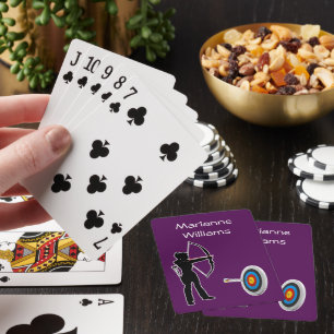 Boogschieten Silhouet van vrouwelijke boogschutter Pokerkaarten