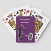 Boogschieten Silhouet van vrouwelijke boogschutter Pokerkaarten (Achterkant)
