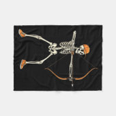 Boogschieten Skelet Halloween Grappig voor Mannen Fleece Deken (Voorkant (Horizontaal))