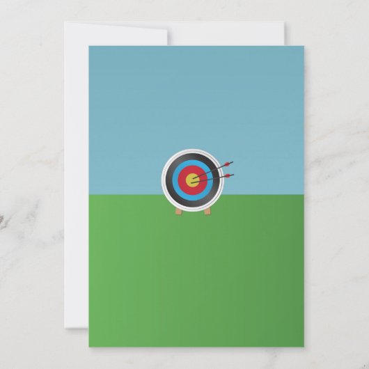 Boogschieten Verjaardag Uitnodiging Boog Pijlen Do (Achterkant)