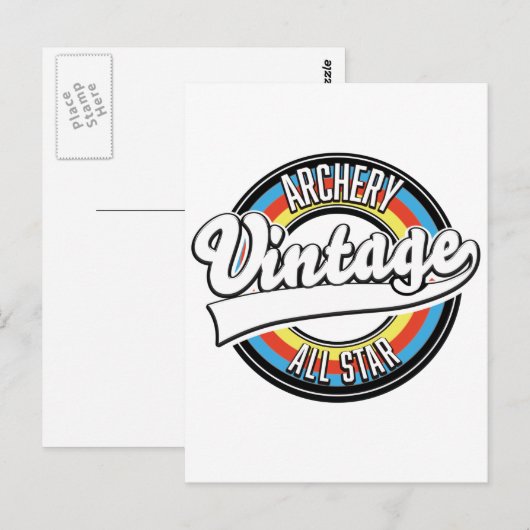 Boogschieten vintage all star logo briefkaart (Voorkant / Achterkant)