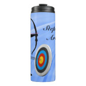 Boogschieten Vrouw Archer met Doel personaliseren Thermosbeker (Voorkant)