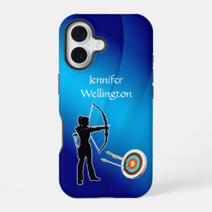Boogschieten Vrouwelijke Boogschutter Silhouet en iPhone 16 Hoesje