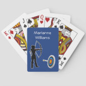 Boogschieten Vrouwelijke Boogschutter Silhouet en Pokerkaarten (Achterkant)