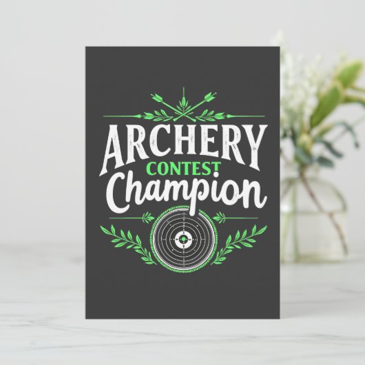 Boogschieten Wedstrijd Kampioen Competitie pijl en Kaart (Staand voorkant)