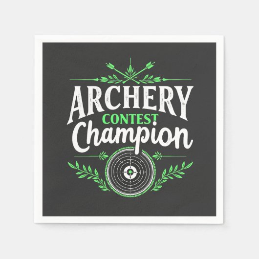 Boogschieten Wedstrijd Kampioen Competitie pijl en Servet (Voorkant)