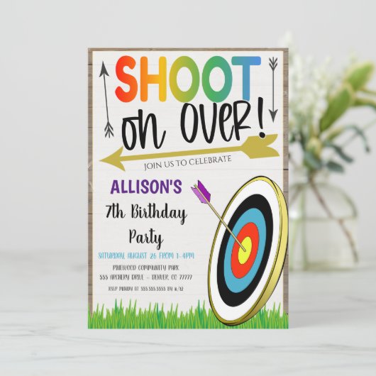 Boogschietfeest Uitnodiging (Staand voorkant)