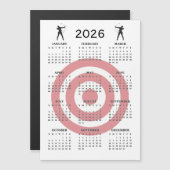 Boogschietontwerp 2026 Kalender Magnetische Kaart (Voorkant / Achterkant)
