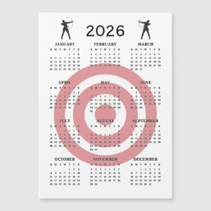 Boogschietontwerp 2026 Kalender Magnetische Kaart
