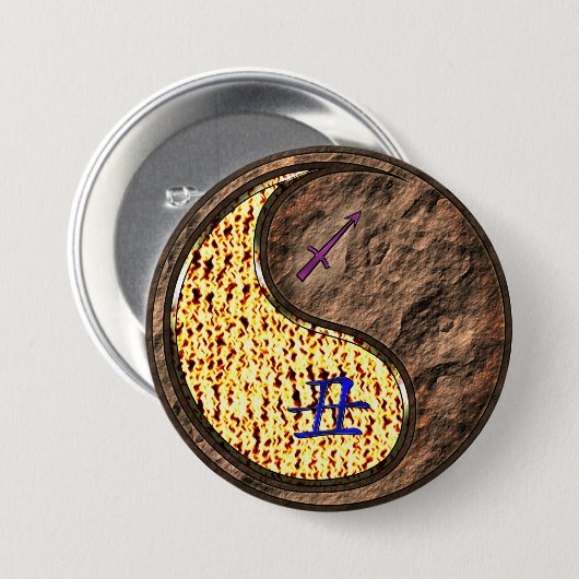 Boogschutter & Aard Os Ronde Button 7,6 Cm (Voorkant /achterkant)