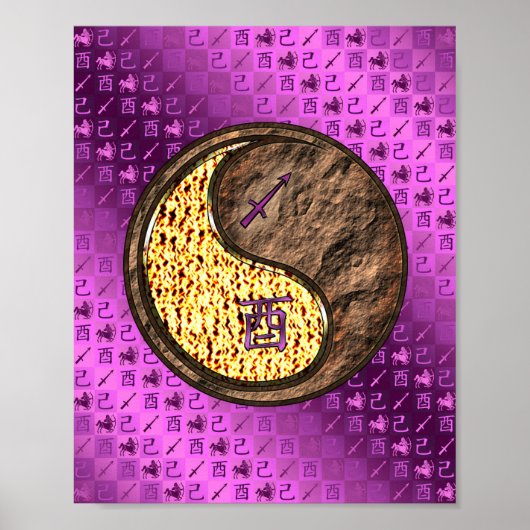 Boogschutter & Aarde Haan Poster (Voorkant)