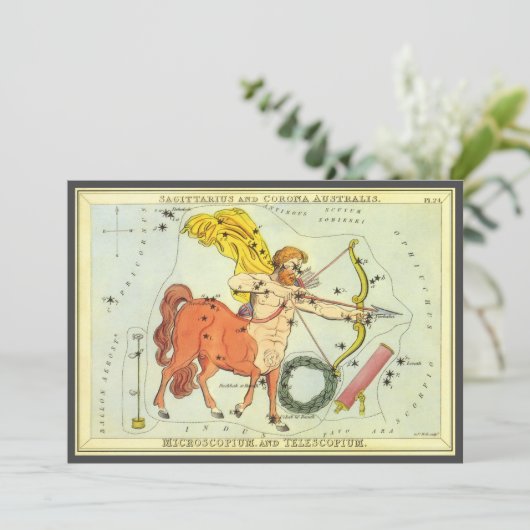 Boogschutter, Antieke sterrenbeeld Urania's Spiege Kaart (Staand voorkant)