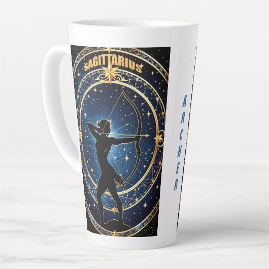 Boogschutter astrologie teken latte mok (Linkerhoek)