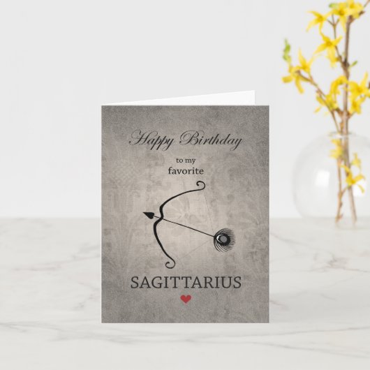 Boogschutter Astrologie Zodiac teken Gelukkige Ver Kaart (Gele Bloem)