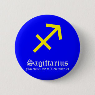BOOGSCHUTTER ASTROLOGISCH TEKEN, SYMBOOL ZODIAC RONDE BUTTON 5,7 CM