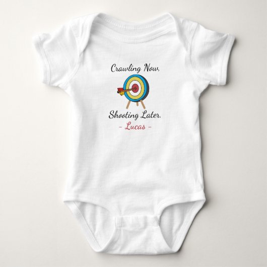 Boogschutter Baby Kruipen Nu Schieten Later - Boog Romper (Voorkant)