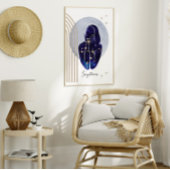 Boogschutter Blauw Vrouwelijk Zodiac Design Poster