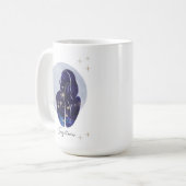 Boogschutter Blauw Vrouwelijke Zodiac Design Koffiemok (Voorkant links)