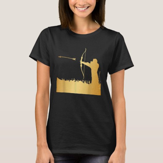 Boogschutter Boog Pijl Goud Grappig Feest T-shirt (Voorkant)