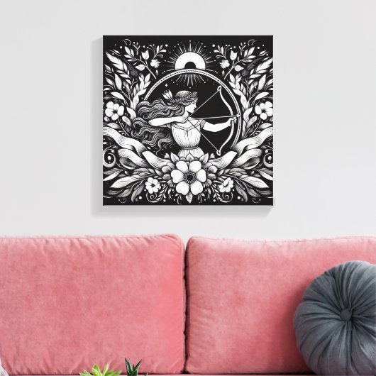 Boogschutter Boogschutter Godin Inkt Canvas Kunst (Insitu (Woonkamer))