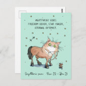 Boogschutter briefkaart Zodiac Cat Star teken brie (Voorkant / Achterkant)