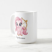 Boogschutter Celestial Zodiac Mok-Roze Bloem Pijl Koffiemok (Voorkant links)