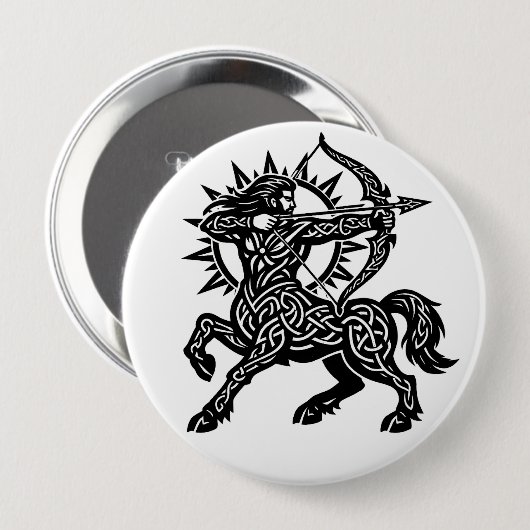 Boogschutter Centaur Boogschutter — Mythische Dier Ronde Button 4,0 Cm (Voorkant /achterkant)
