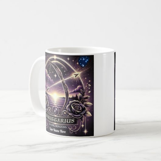 Boogschutter "Chasing Horizons" Zodiac Mok (Voorkant links)