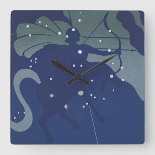 Boogschutter Constellatie Zodiac Astrologie Vierkante Klok (Voorkant)