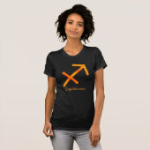 Boogschutter Dames Shirt- Zwart T-shirt (Voorkant volledig)