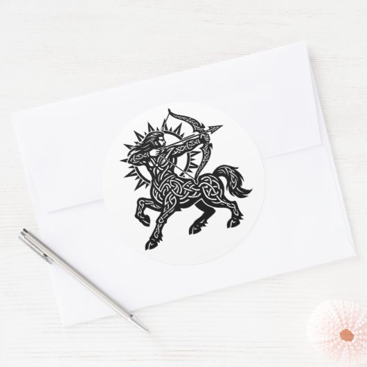 Boogschutter — De Boogschutter door BurnsInHell Ronde Sticker (Envelop)