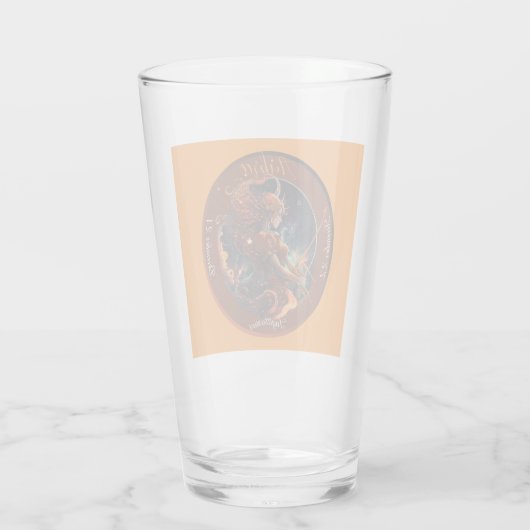 Boogschutter Dierenriem Aanpasbare Datum Bier Glas (Achterkant)