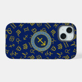 Boogschutter Dierenriem+Astrologie Symbolen Ptn Gl iPhone 15 Case (Achterkant horizontaal)