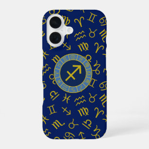 Boogschutter Dierenriem+Astrologie Symbolen Ptn Gl iPhone 16 Hoesje