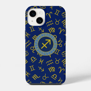 Boogschutter Dierenriem+Astrologie Symbolen Ptn Gl iPhone 14 Hoesje