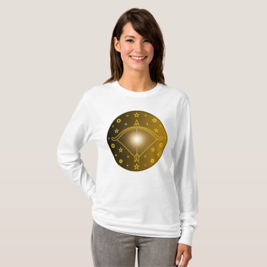 Boogschutter Dierenriem Embleem Minimaal Hemels Sy T-shirt (Voorkant volledig)