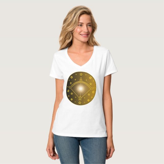 Boogschutter Dierenriem Embleem Minimaal Hemels Sy T-shirt (Voorkant volledig)